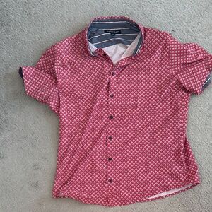 Mizzen+Main Red Patterned Button Down Shirt